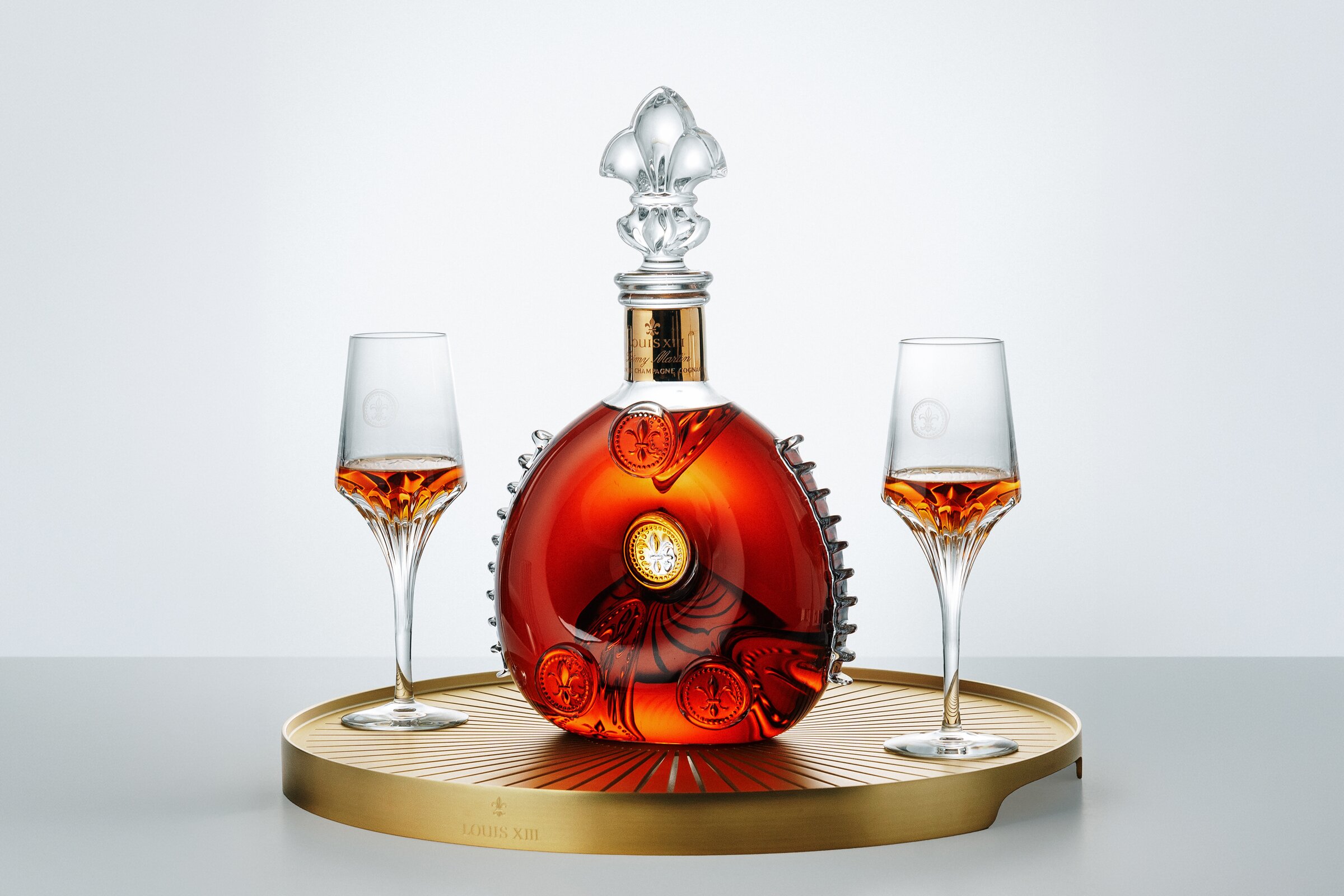LOUIS XIII decanter, product shot on a plain backdrop