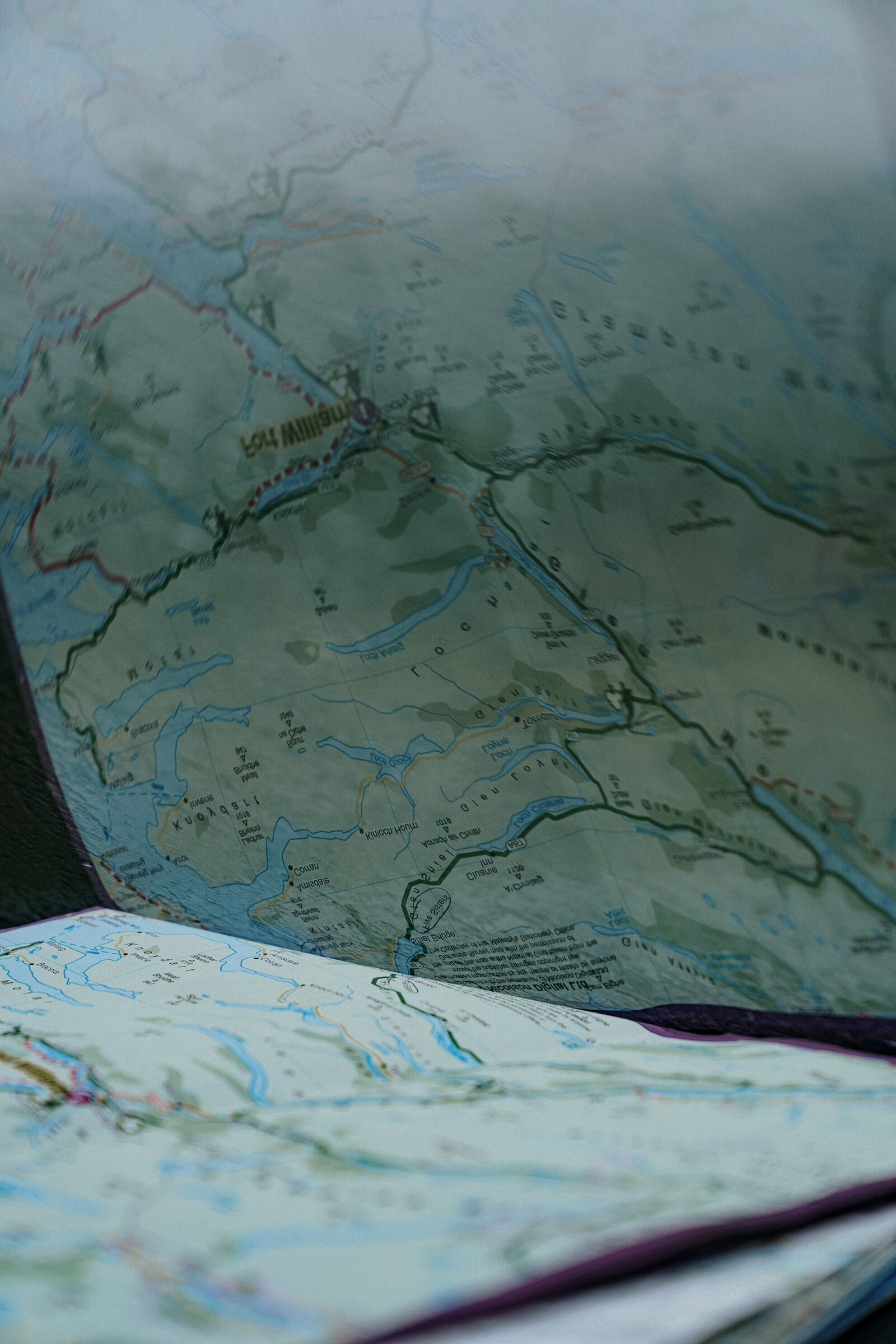 Detail of a road map, Scotland trip